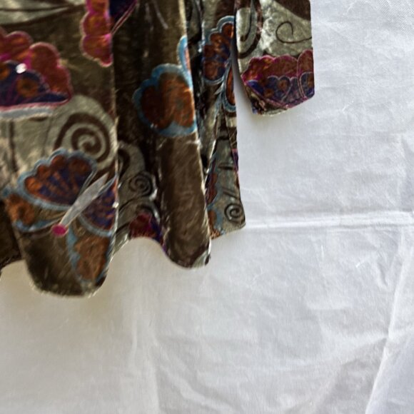Bella Terra Whimsigoth Green Velvet Butterfly Sequin Green Shirt Blouse y2k 90's - Picture 6 of 11